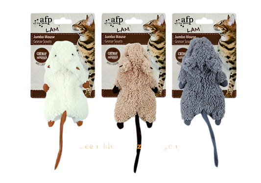 Afp Jumbo Muis Crinkle Lamswol Met Catnip Assorti