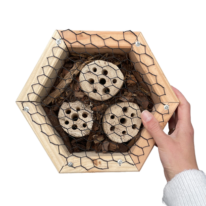Insectenhotel - boomschors en stam - 25 cm - maat L - diepte 15 cm