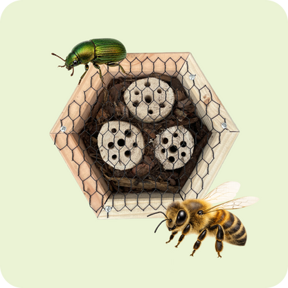 Insectenhotel - boomschors en stam - 25 cm - maat L - diepte 15 cm