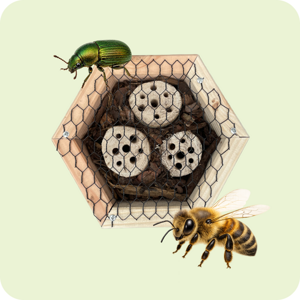 Insectenhotel - boomschors en stam - 25 cm - maat M - diepte 10 cm